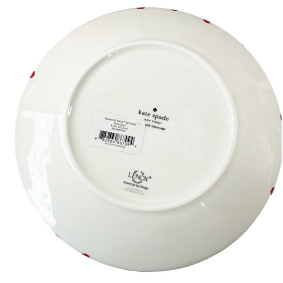 NEW VHTF ♠️Lenox/KATE SPADE♠️ Red Polka Dot PASTA BOWL - Picture 2 of 7